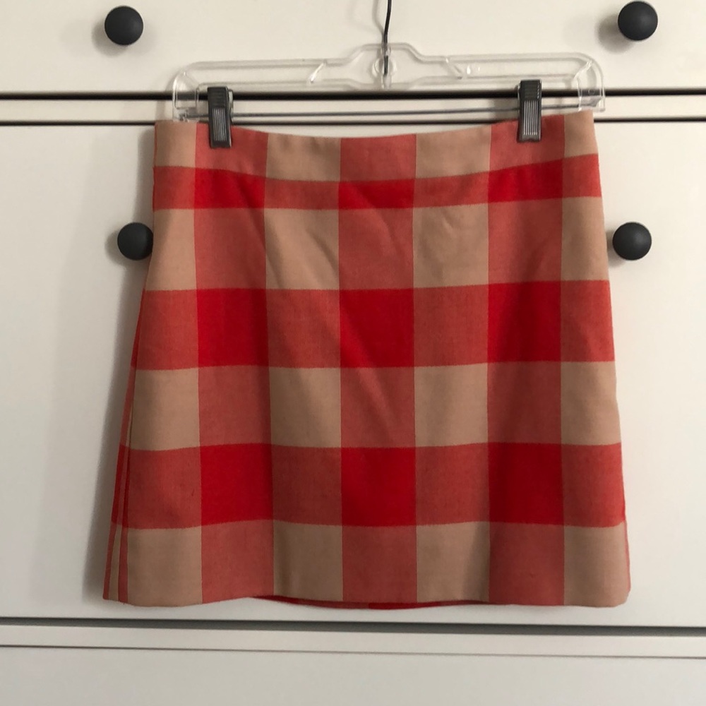 Red Checkered Mini Skirt